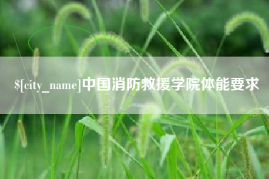 安宁中国消防救援学院体能要求