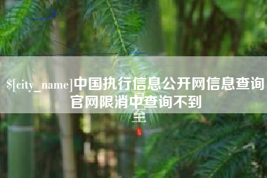 安宁中国执行信息公开网信息查询官网限消中查询不到