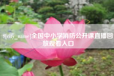 安宁全国中小学消防公开课直播回放观看入口
