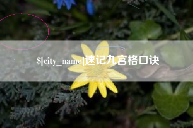 安宁速记九宫格口诀