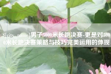 安宁男子5000米长跑决赛-更是对5000米长跑决赛策略与技巧完美运用的体现