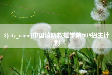 安宁中国消防救援学院2019招生计划